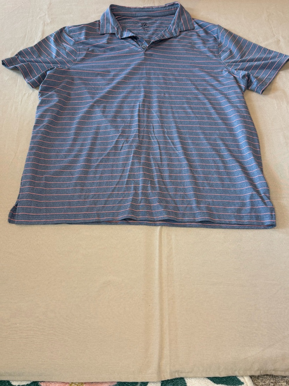C9 by Champion Navy Polo with Orange Stripe Pattern
